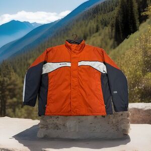 Columbia Sportswear Mens Jacket XL Authentic Issue Fleece Lined Orange Rip‎ Stop